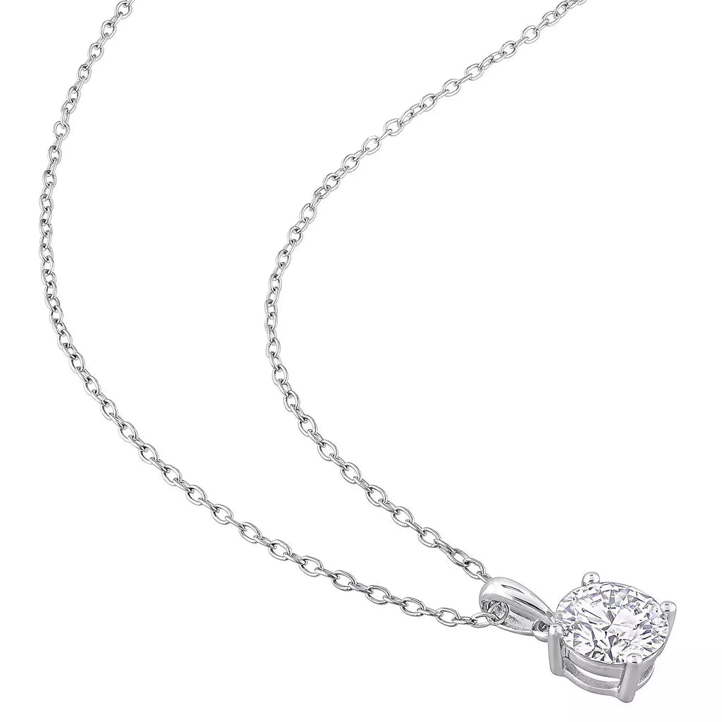 Stella Grace Sterling Silver Lab-Created Moissanite Solitaire Pendant Necklace