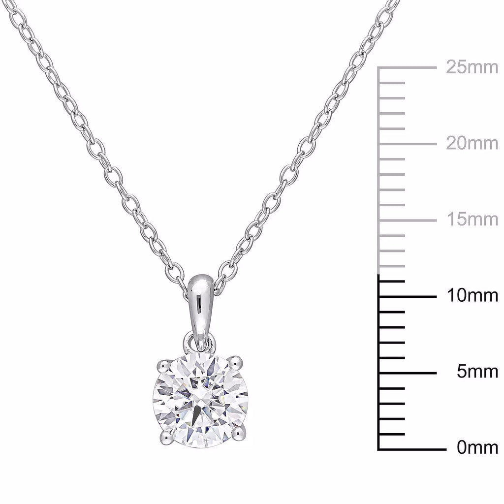 Stella Grace Sterling Silver Lab-Created Moissanite Solitaire Pendant Necklace