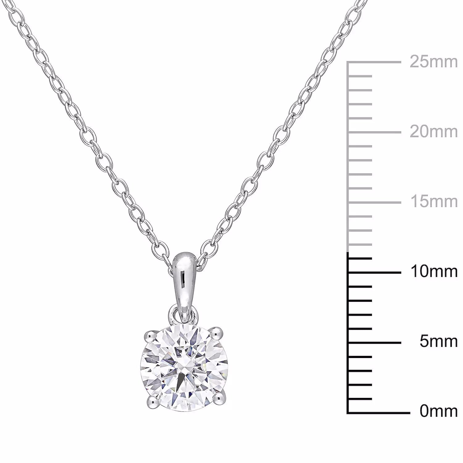Stella Grace Sterling Silver Lab-Created Moissanite Solitaire Pendant Necklace