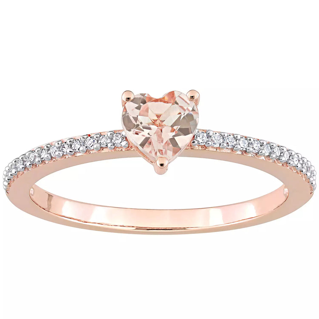 Stella Grace 10k Rose Gold Morganite & Diamond Accent Heart Promise Ring