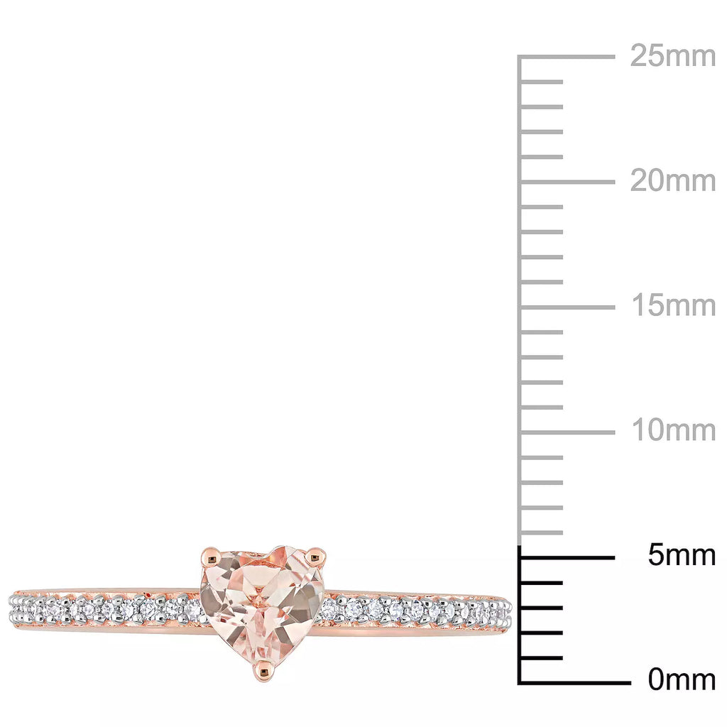 Stella Grace 10k Rose Gold Morganite & Diamond Accent Heart Promise Ring