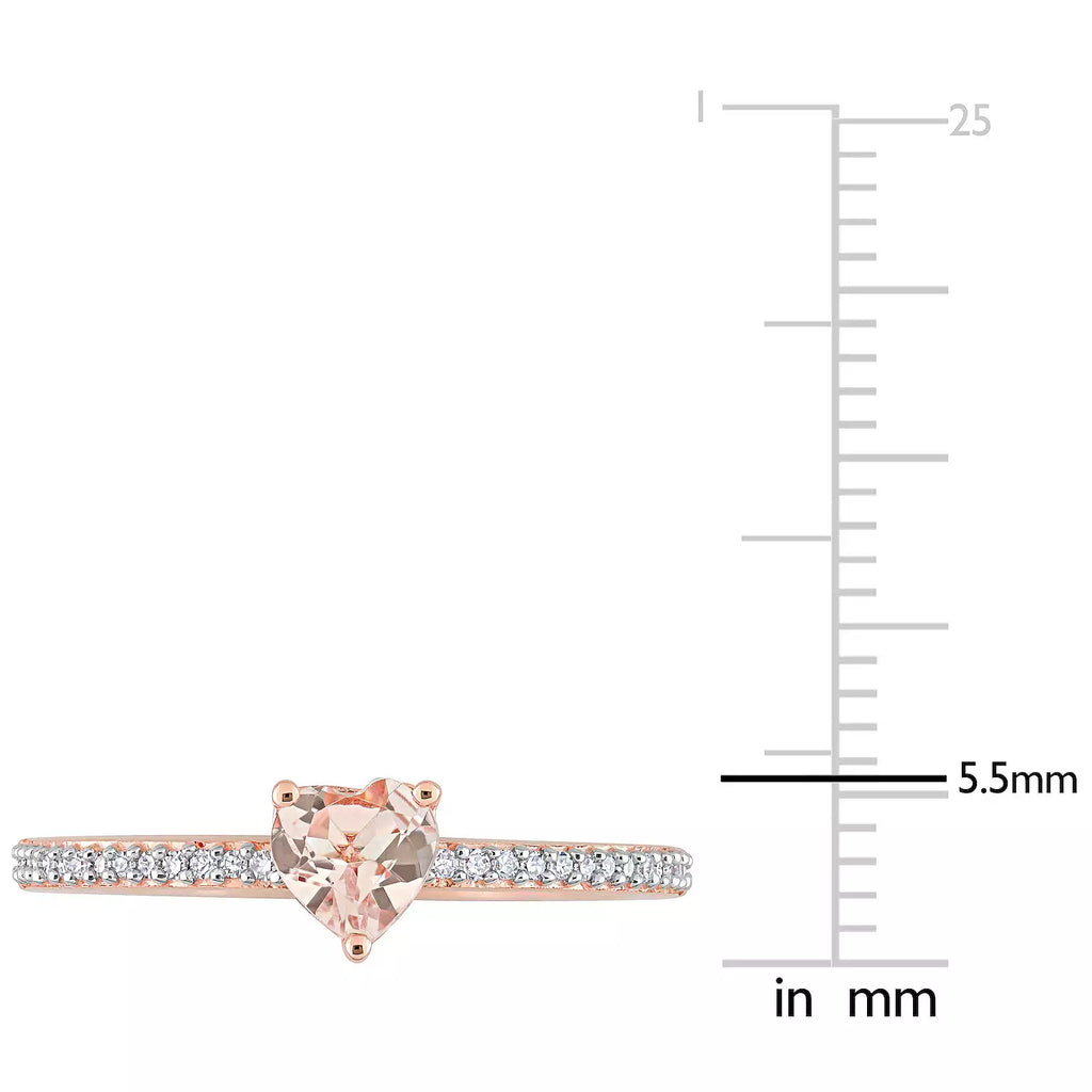 Stella Grace 10k Rose Gold Morganite & Diamond Accent Heart Promise Ring