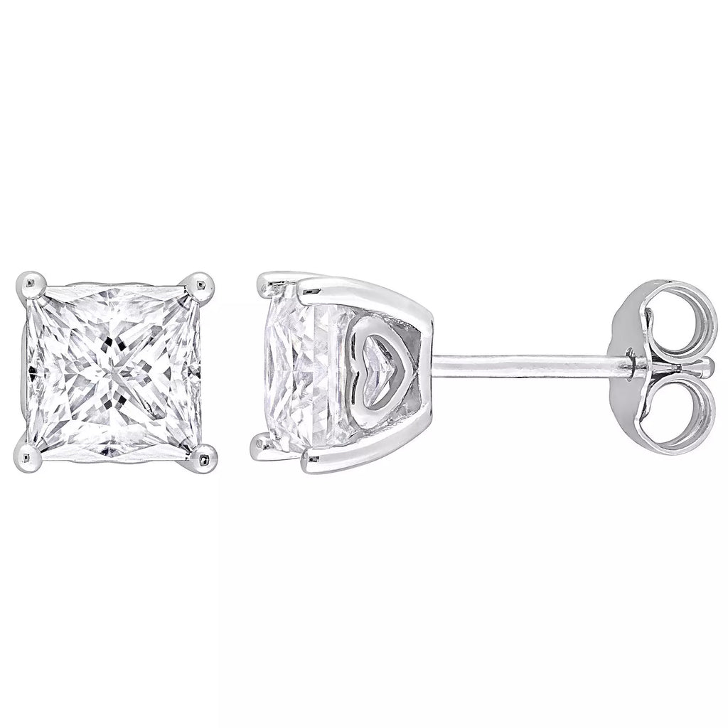Stella Grace Sterling Silver 2-1/2 Carat T.W. Lab-Created Moissanite Square Stud Earrings