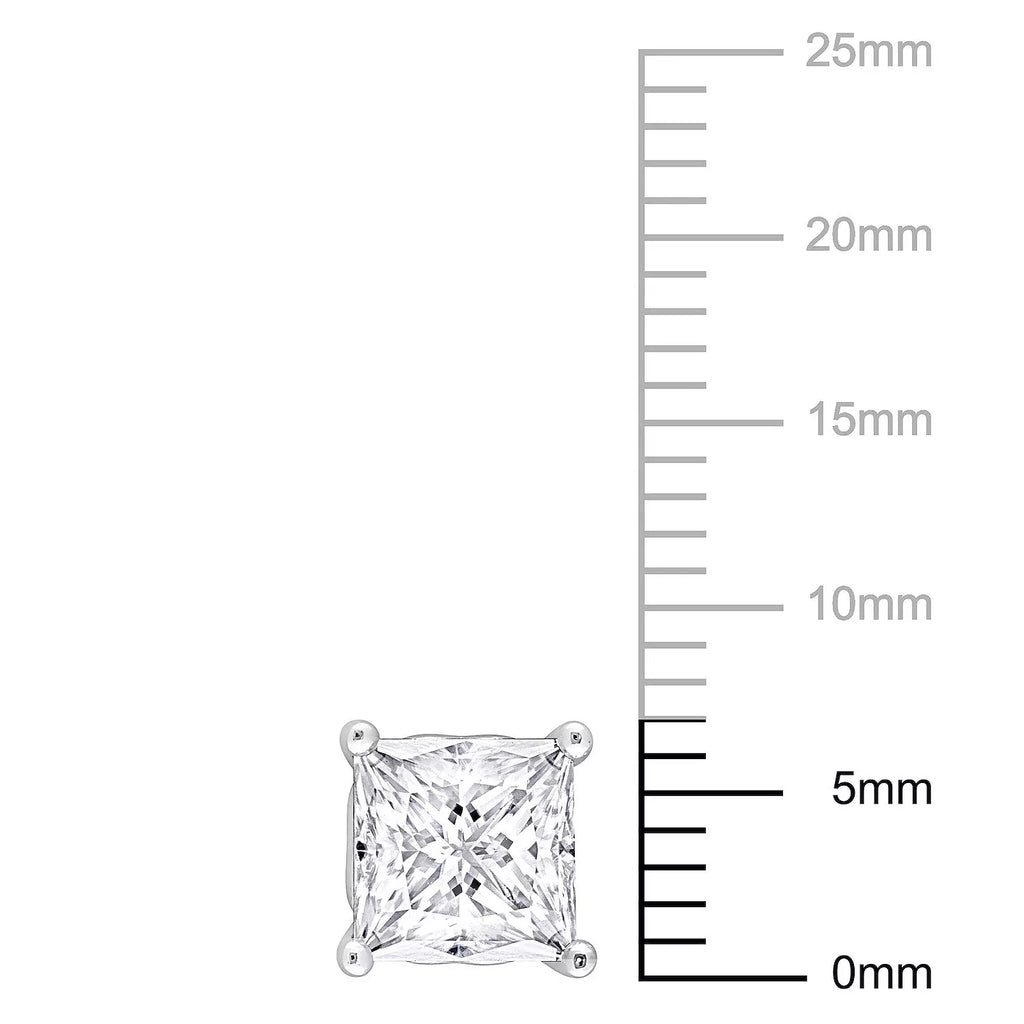 Stella Grace Sterling Silver 2-1/2 Carat T.W. Lab-Created Moissanite Square Stud Earrings