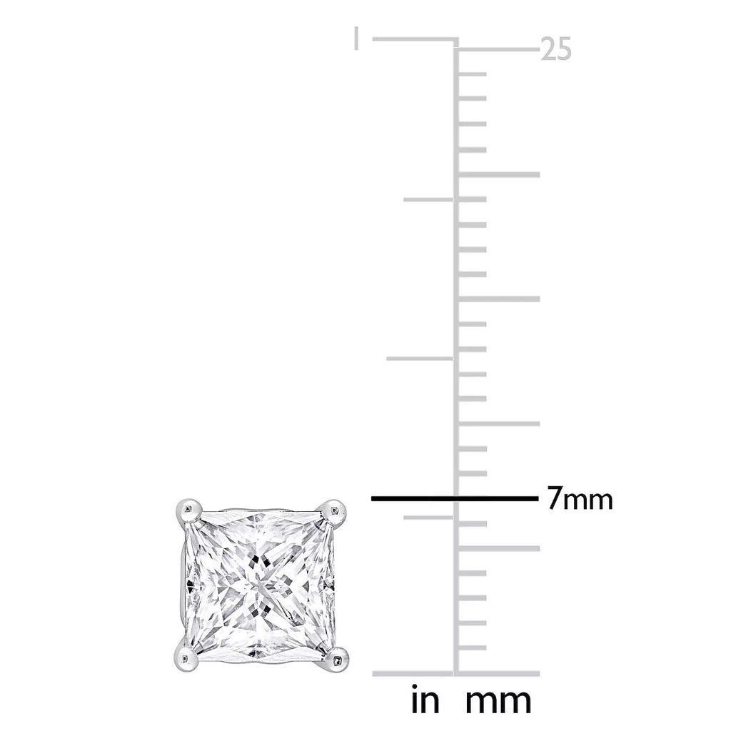 Stella Grace Sterling Silver 2-1/2 Carat T.W. Lab-Created Moissanite Square Stud Earrings